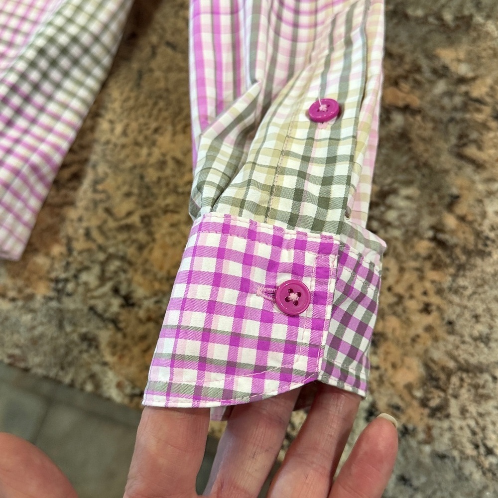 Columbia Pink and White Plaid Button Down Shirt - Picture 6 of 11